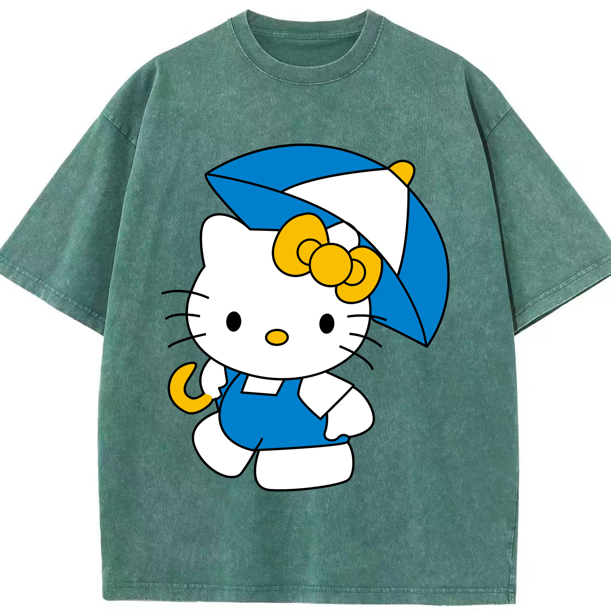 （画像用） Hello Kitty ハローキティ 綿100% ヴィンテージ風 半袖Tシャツ（フロントプリント）
